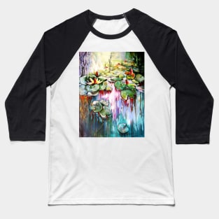 Water mirror and water lilies with gold II Baseball T-Shirt